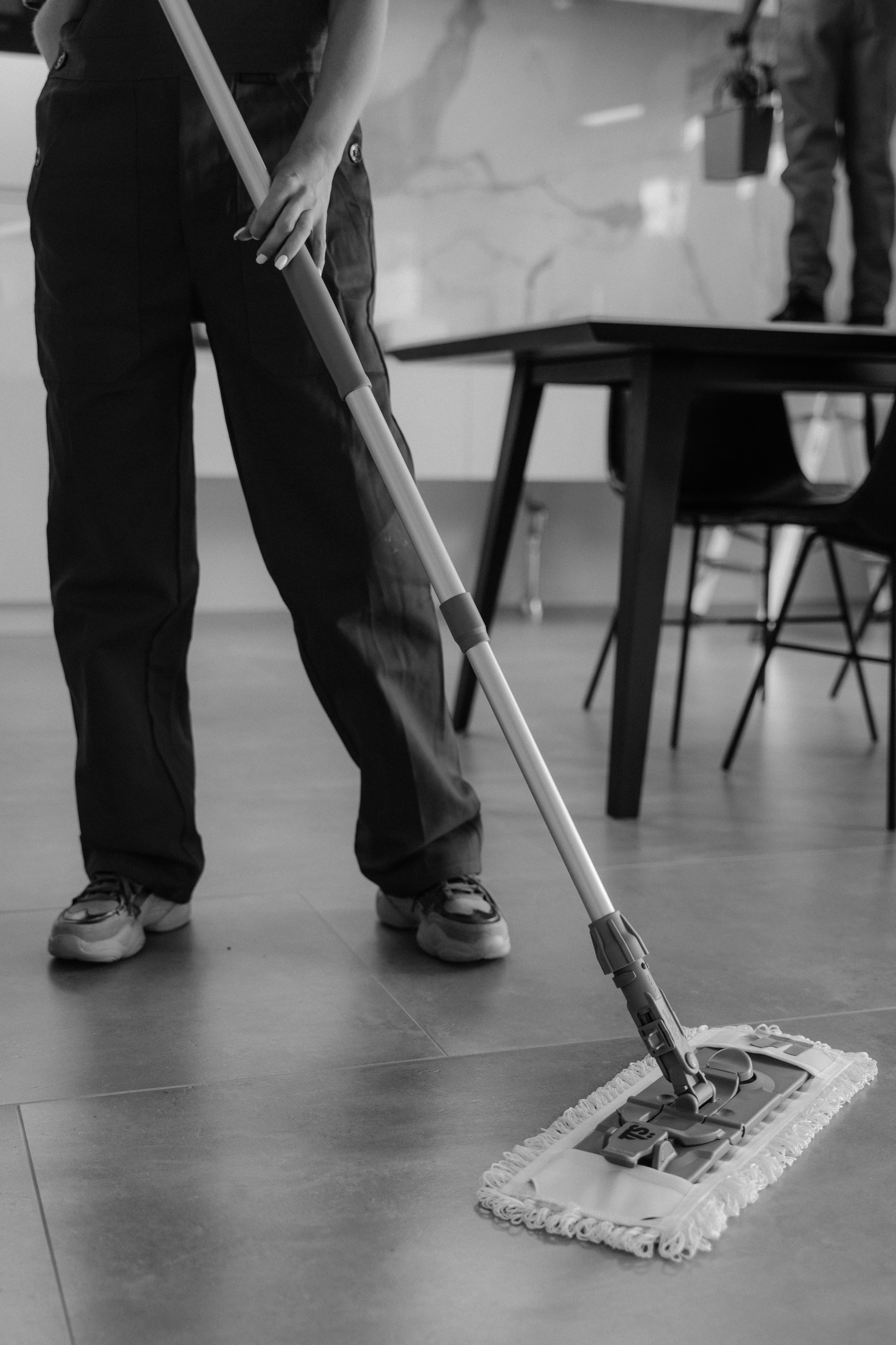 Wood Buffalo Cleaning crew cleaning an office hallway